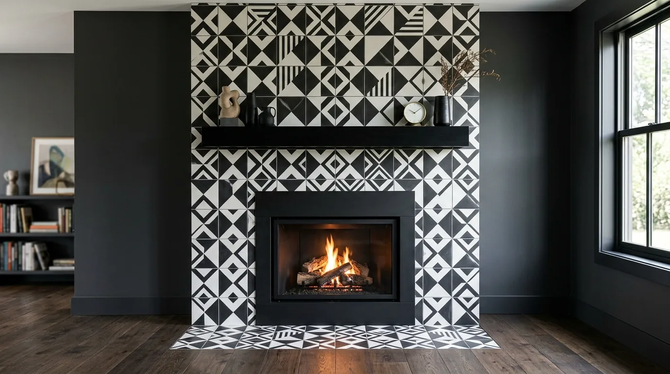 Use subway tile for a timeless hearth